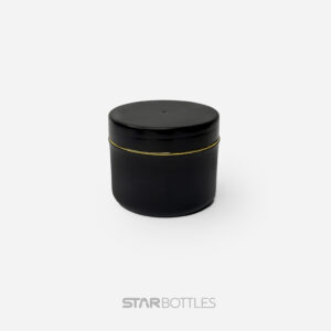 100 gm Cream Jar Black with Gold Foiling